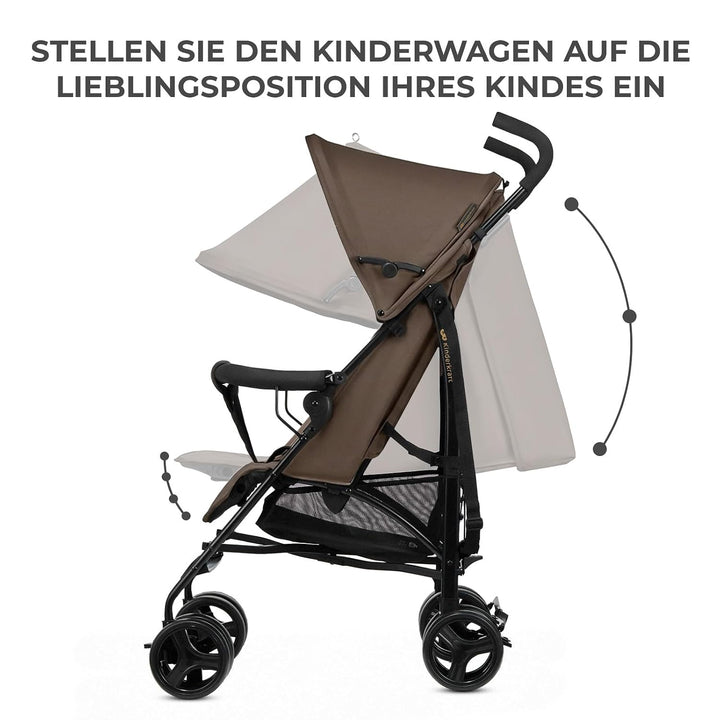 Kinderkraft TIK Kinderwagen, Liegebuggy, Sportwagen, Leicht - 6,5kg, Drehbare Vorderräder, Verstellb