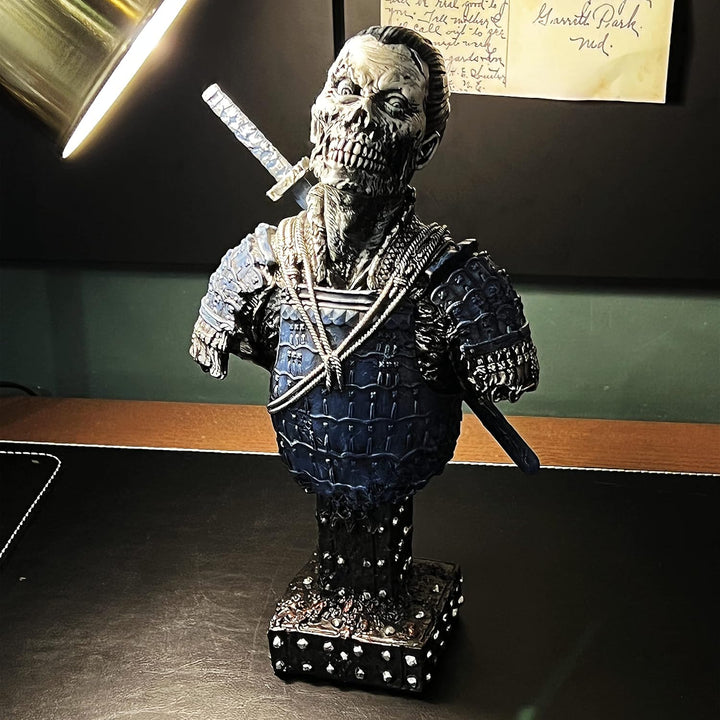 LOOYAR Resin Undead Japanische Samurai Zombie Büste Statue Skulptur Ornament Zuhause Haus Wohnzimmer
