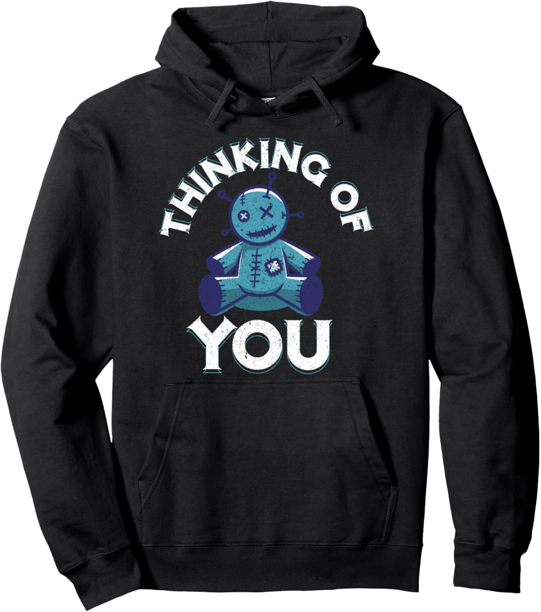 Thinking of You Funny Voodoo Doll Halloween Goth Occult Pullover Hoodie
