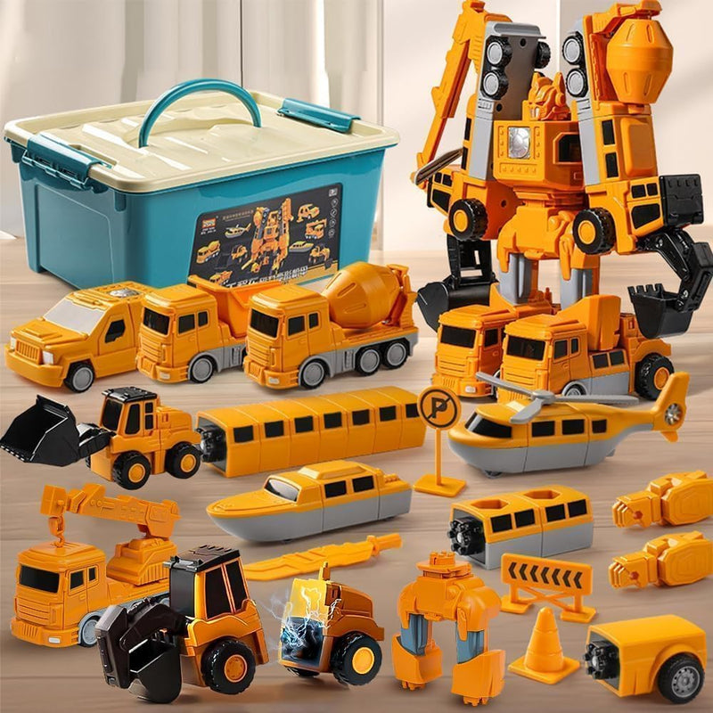 Magnetische Transformers Spielzeug für Kinder, Verformung Roboter Baustellenfahrzeuge Auto Spielzeug