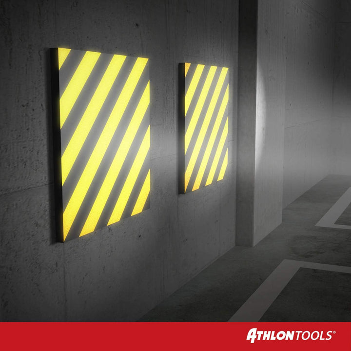 ATHLON TOOLS 2x XXL Garagen-Wandschutz reflektierend - je 50 x 50 cm - Selbstklebend - Rammschutz Pr
