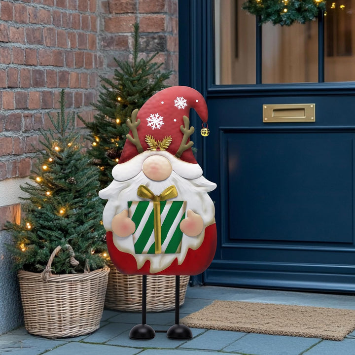 TERESA'S COLLECTIONS Weihnachten Deko,Gartendeko für Draussen,61cm,Metall Weihnachtswichtel für Weih