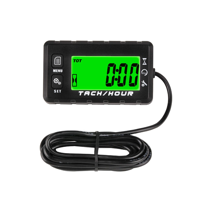 Runleader Digital Self Powered Betriebsstundenzähler Drehzahlmesser,Wartungserinnerung, Warnung Dreh
