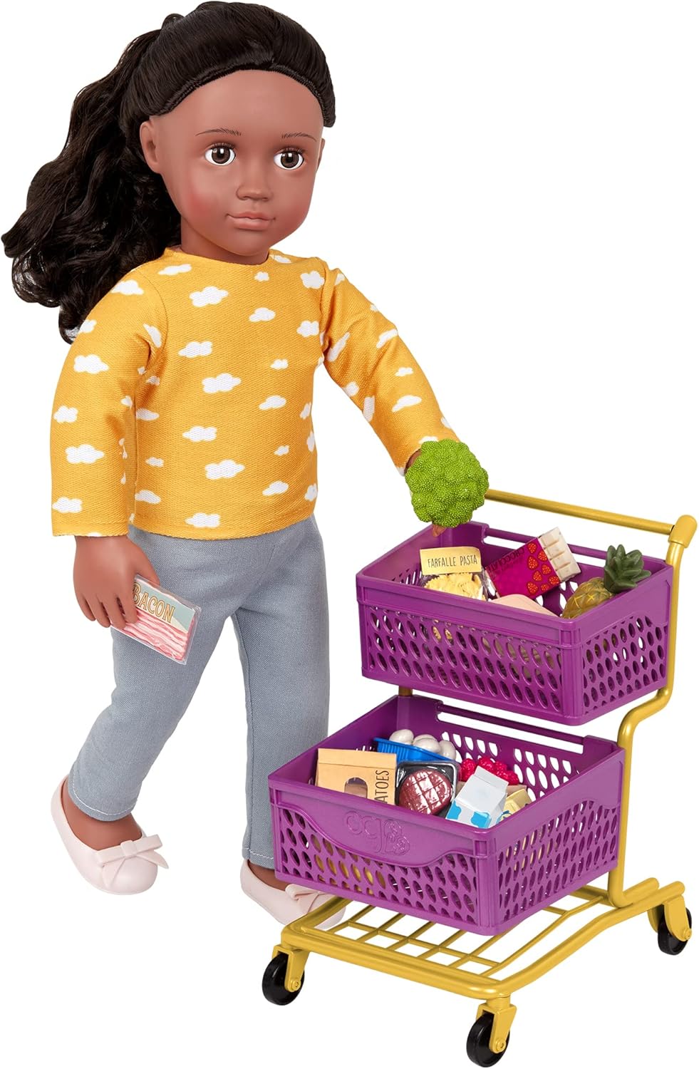 Our Generation - Auf dem Markt Einkaufswagen - Lebensmittelgeschäft Spielset - Spielzeug-Nahrung - 4