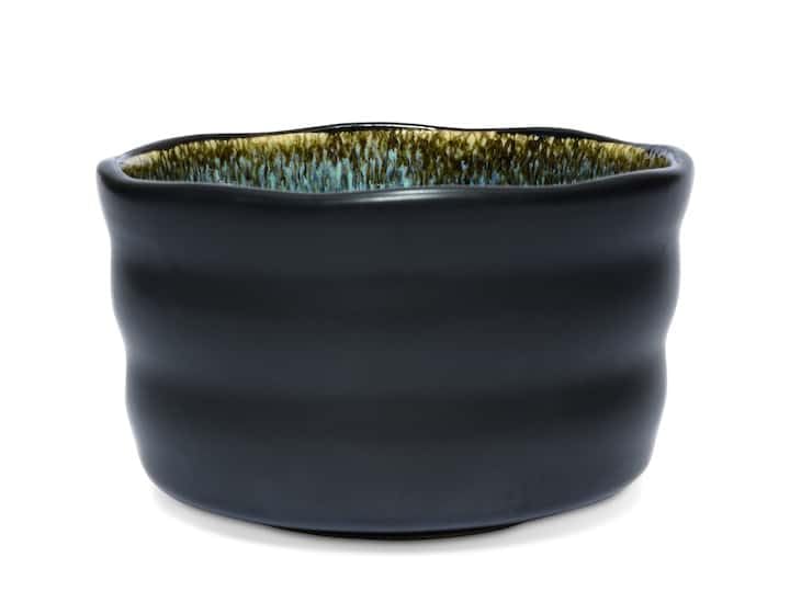 MAOCI - Matcha Tee-Schale Chawan aus Porzellan 350ml schwarz handgefertigt