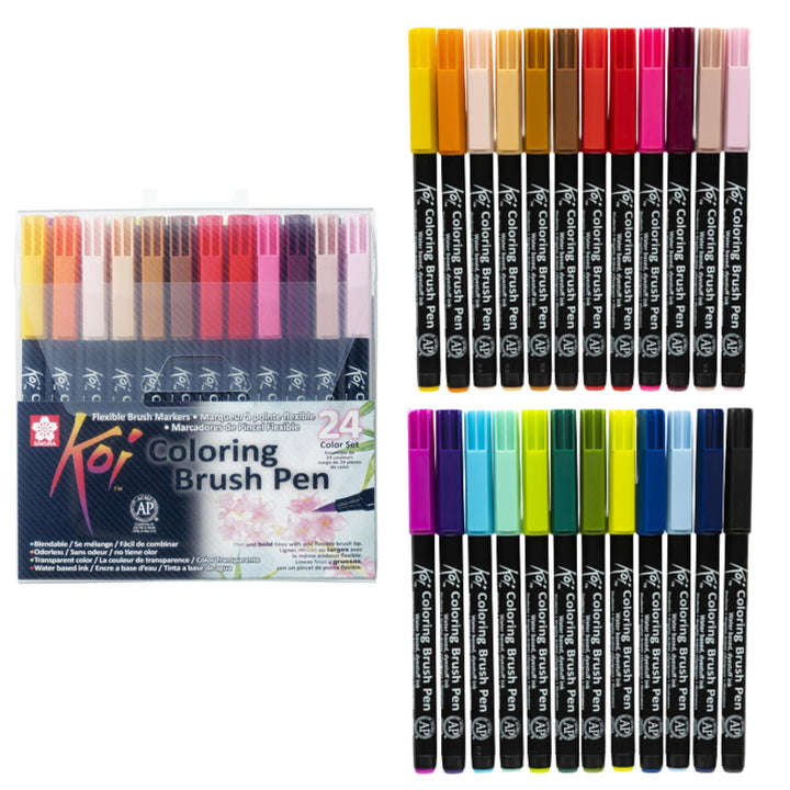 Sakura Koi Coloring Brush Pens 24er-Set, 24 Pinselstifte im Etui