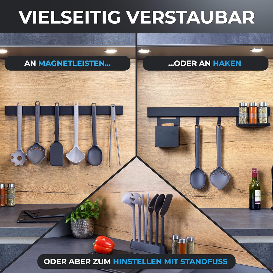 Sénart Küchenhelfer-Set | 6-teilig mit Ständer | hitzebeständig | Küchenutensilien Set | Küchen Zube