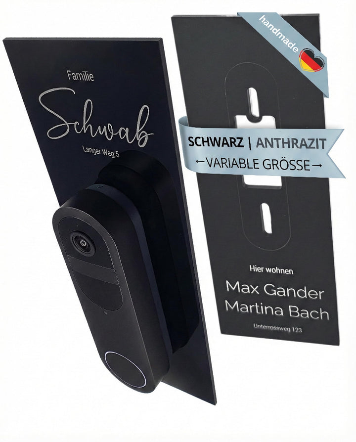 Klingelschild für Reolink Video Doorbell Battery D340B | Schwarz oder Anthrazit | Verschiedene Muste