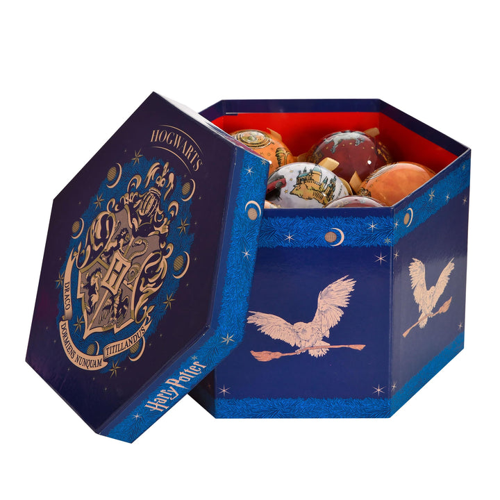 Elbenwald Wizarding World Weihnachtsbaumkugeln 14 teilig in dekorativer Geschenkbox für Harry Potter
