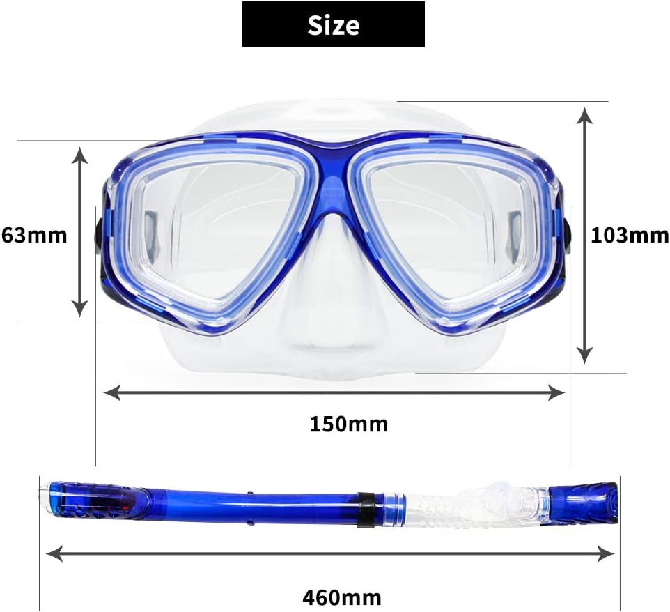 EnzoDate optische Tauchen Gear Kit Myopie Schnorchel Set, unterschiedlichen Stärke für jedes Auge ku