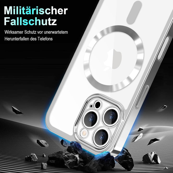 Ethanger Handykette für iPhone 16 Pro Max Hülle mit Band + 2 Stück Glas Schutzfolie Transparent Sili