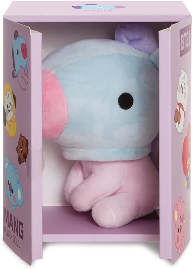 Aurora World Aurora, 61372, BT21 Official Merchandise, Baby MANG sitzend 20 cm, Plüsch, Lila, Blau/V