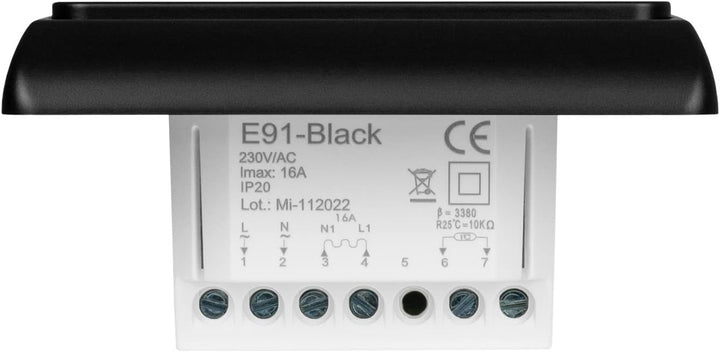 E91 Digital-Thermostat Raumregler mit Touch-Display und EXT. Sensor 10kOhm, für Fussbodenheizung ele
