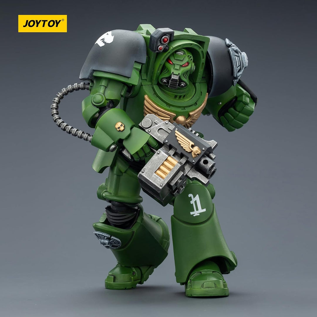 JOYTOY Warhammer 40K Salamanders Terminator 2 with Power Fist and Storm Bolter 1/18 Action Figur，Sam