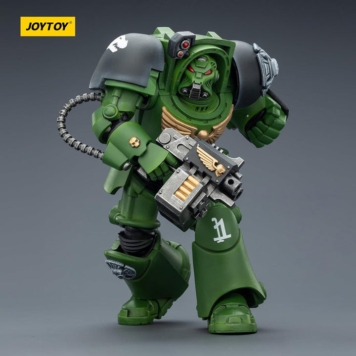 JOYTOY Warhammer 40K Salamanders Terminator 2 with Power Fist and Storm Bolter 1/18 Action Figur，Sam