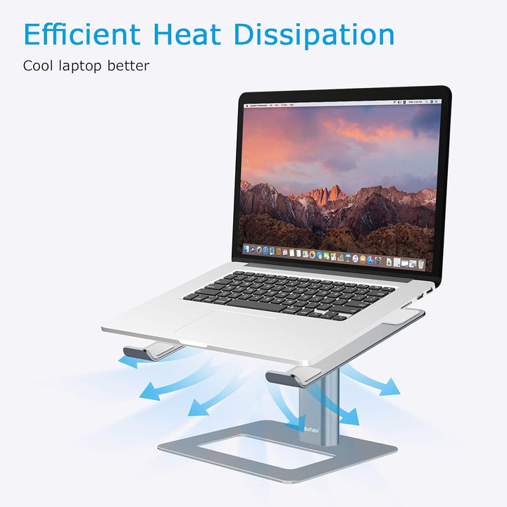 BoYata Laptopständer, Höhenverstellbarer Laptop Riser, Belüfteter Aluminium Notebookhalter für Schre