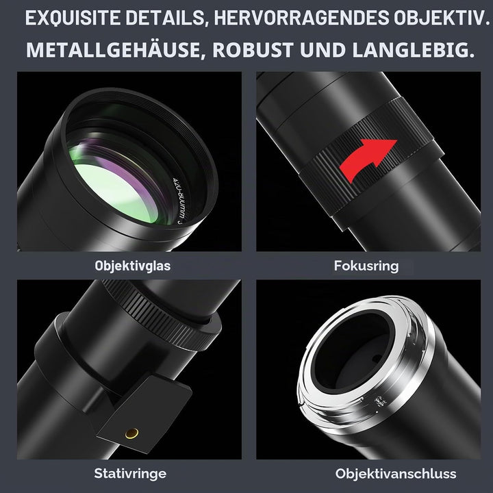 lightdow 420–800mmF8.3 Teleobjektiv für Nikon, F Objektiv Manuelles (MF) Telezoomobjektiv für Nikon