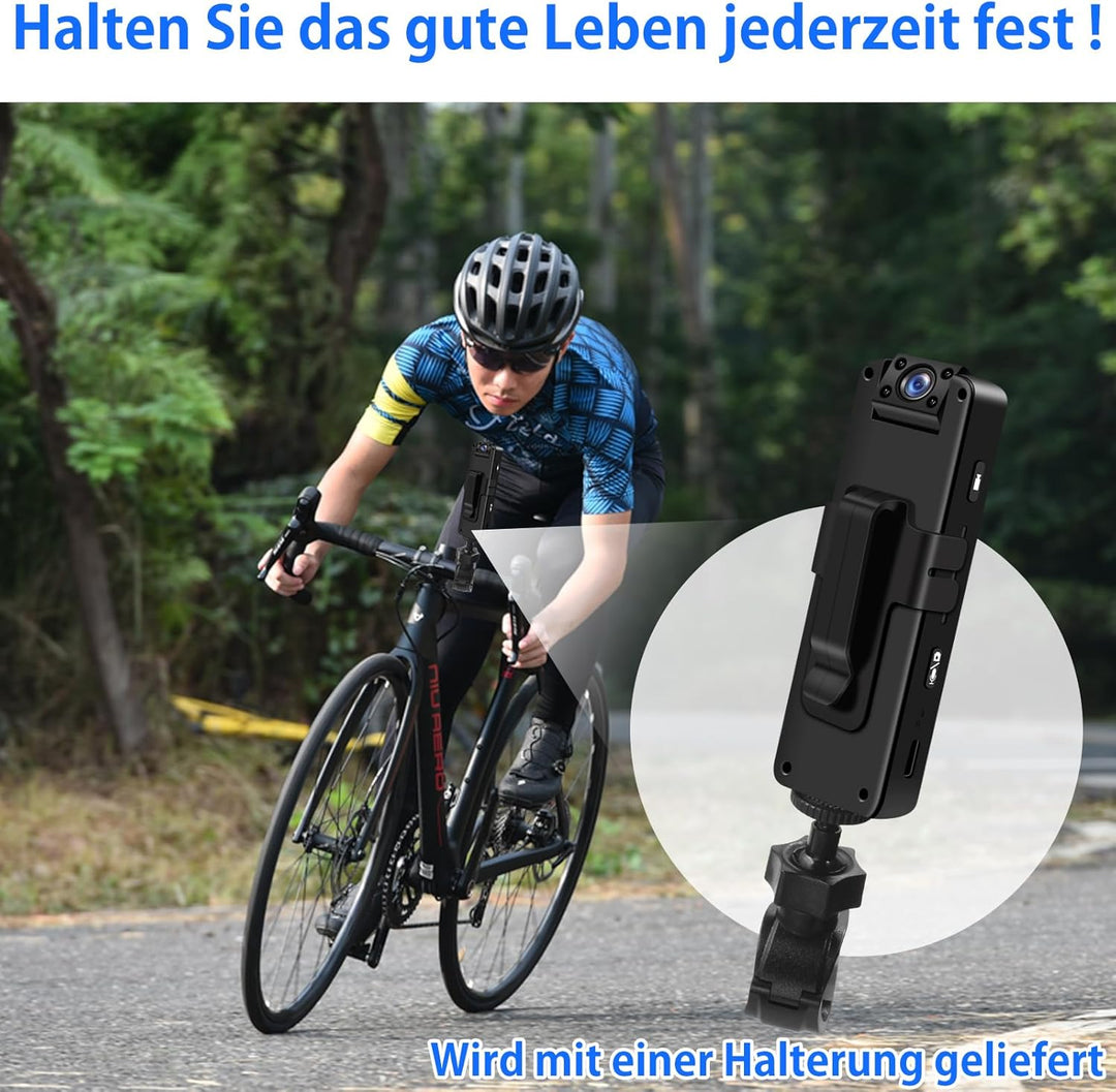 TANGMI Bodycam, 180° Drehbares Objektiv 1080P HD Video & Audio Kleine Kamera, 120° Weitwinkel & Auto