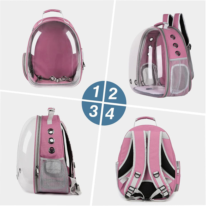 PETCUTE Haustier Katzen Rucksack,Hunde Rucksack für Kleine Katzen und Hunde,Atmungsaktive 360 ° Sich