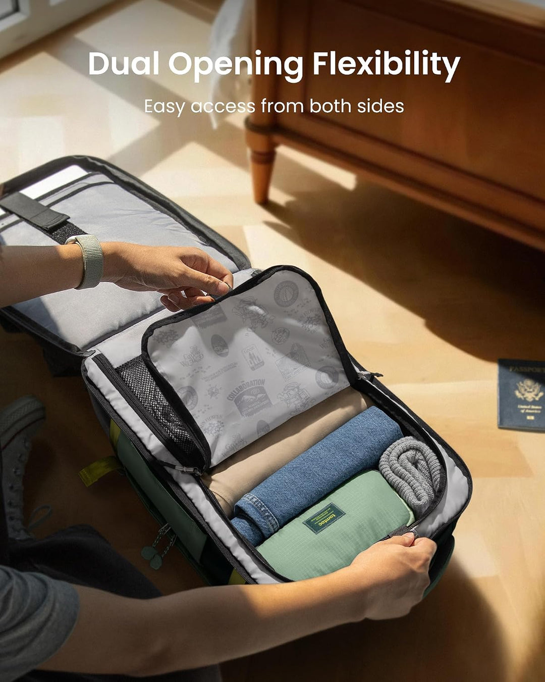 tomtoc 28L Reiserucksack, TSA-freundlicher Handgepäck Rucksack Flugzeug | Wasserdichter Easyjet Ruck