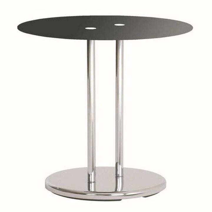 HAKU Möbel Beistelltisch, Metall, chrom-schwarz, Ø 40 x H 55 cm Chrom-schwarz 55 x 40 cm, Chrom-schw