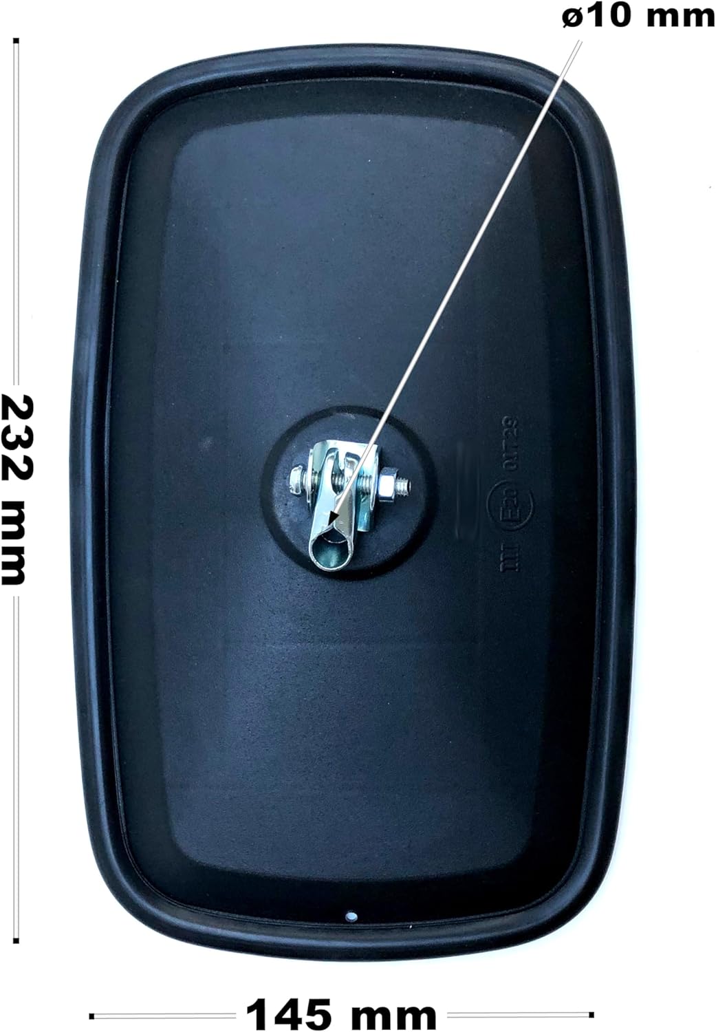 Aussenspiegel Traktor 232x145 mm ø10 mit Spiegelhalter Set Universal Rückspiegel für Traktor LKW Bag