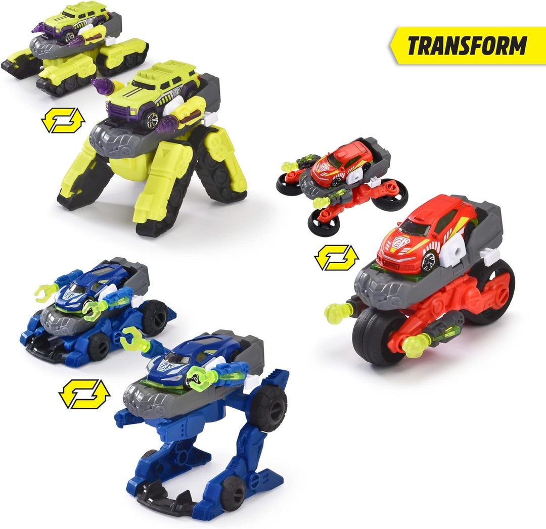 Dickie Toys – Transformator-Fahrzeuge im 3er Set (je 12 cm) - 2 in 1 Roboter-Autos für Kinder ab 3 J