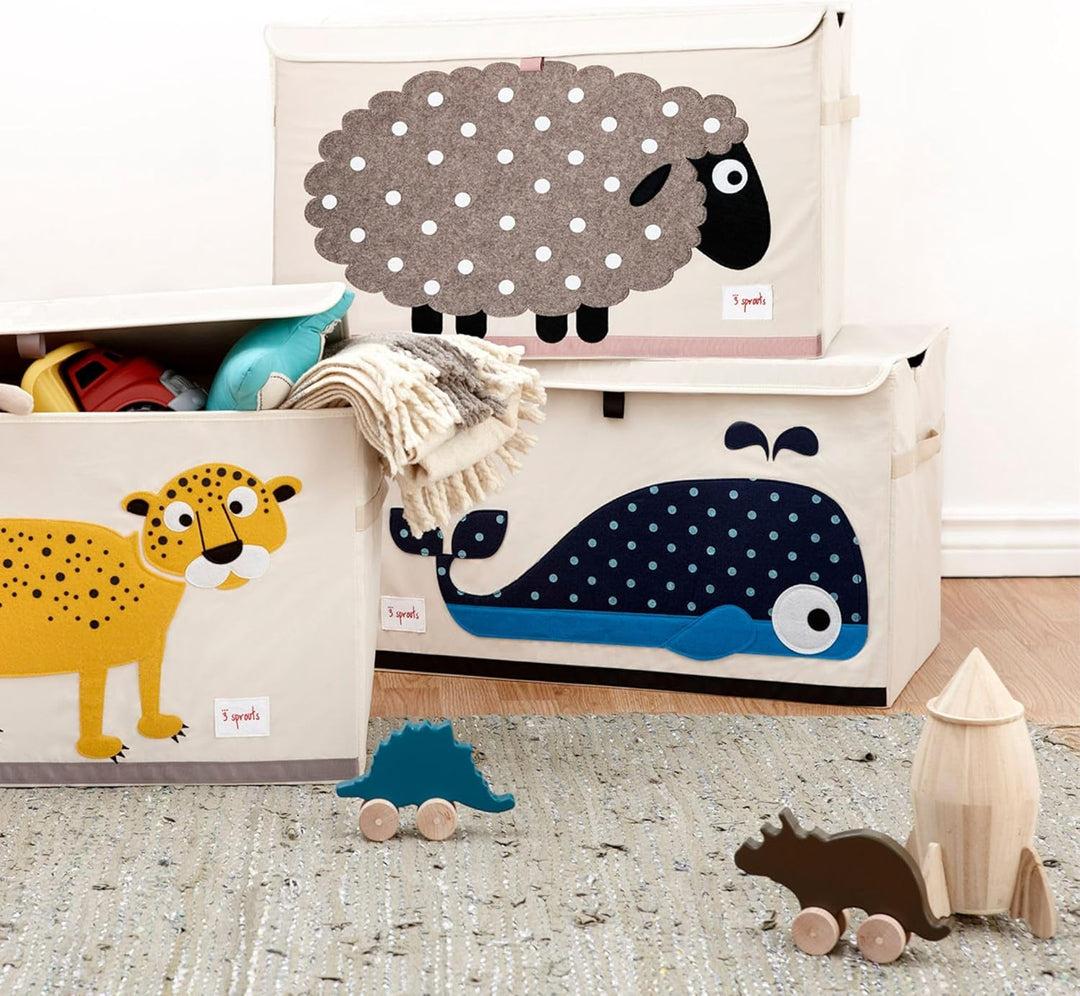 3 Sprouts - Spielzeugtruhe für Kinder - Ablagetruhe für Jungen- und Mädchenzimmer, Schaf