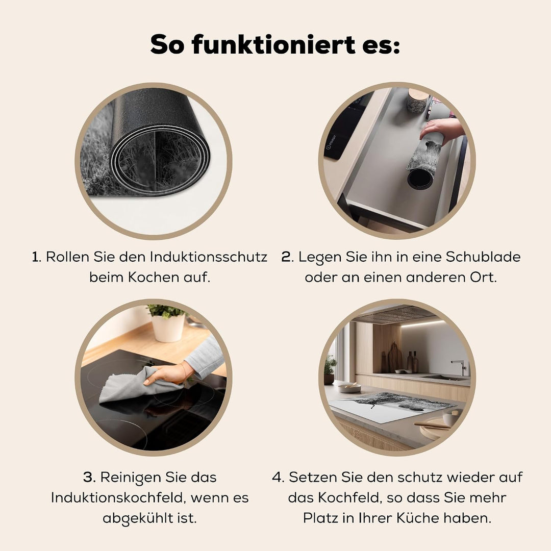 KitchenYeah© Herdabdeckplatte Einteilig Ceranfeld Abdeckplatte Küche Deko | 77x59 cm - Ceranfeldabde