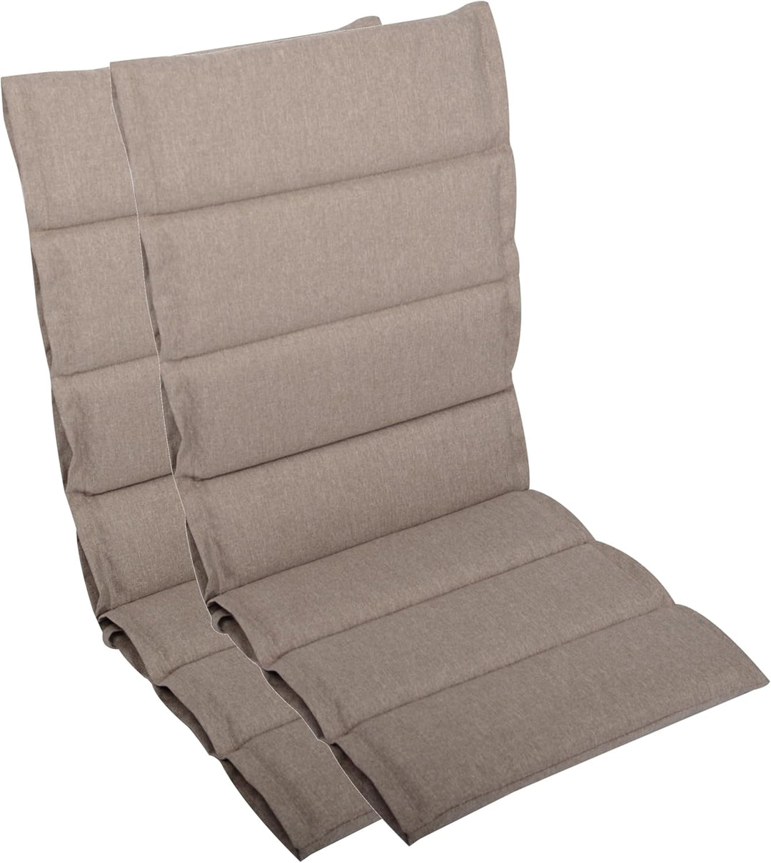 LILENO HOME Gartenstuhl Auflagen als [2er Set - Hochlehner] in Taupe - Bequeme Liegen als Sitzauflag