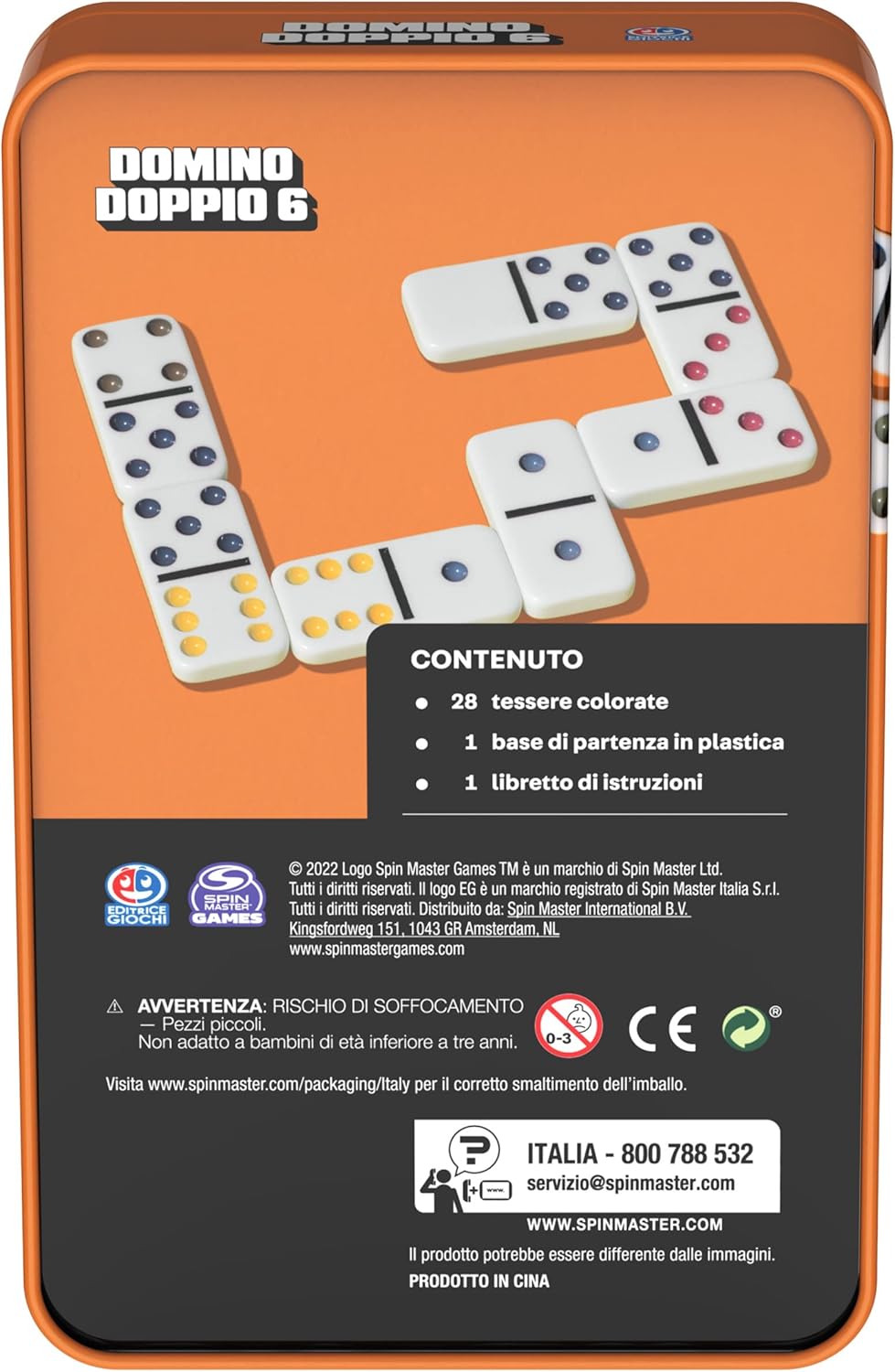 Editrice Giochi Klassische Brettspiele, Domino Doppio Sei, Domino Game ab 4 Jahren, Domino