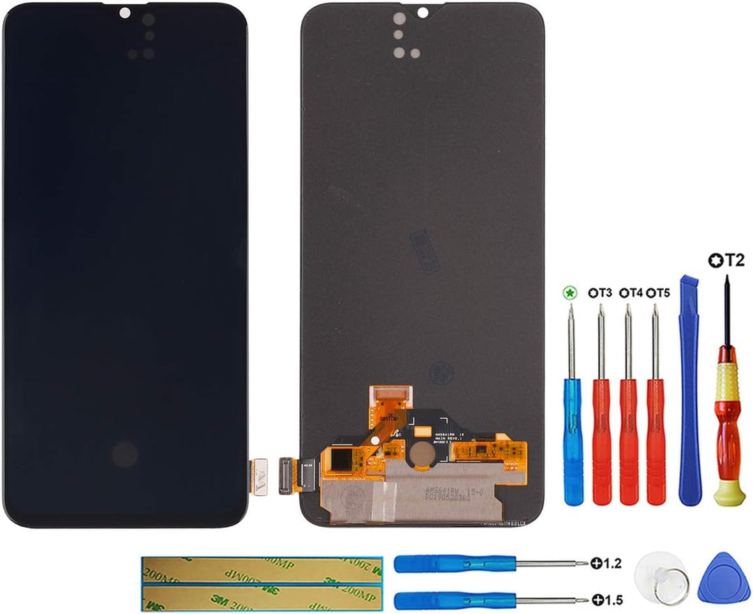 swark AM-OLED Kompatibel mit Realme X2 RMX1992, RMX1993, RMX1991 (Schwarz Ohne Rahmen) LCD Display T