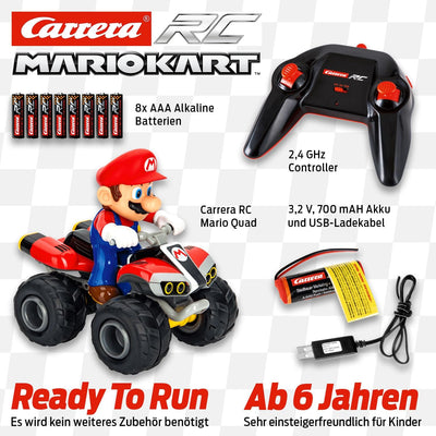 Carrera Mario Kart™, Mario - Quad ferngesteuertes Auto | Carrera RC | Offroad-Pistenaction | Masssta