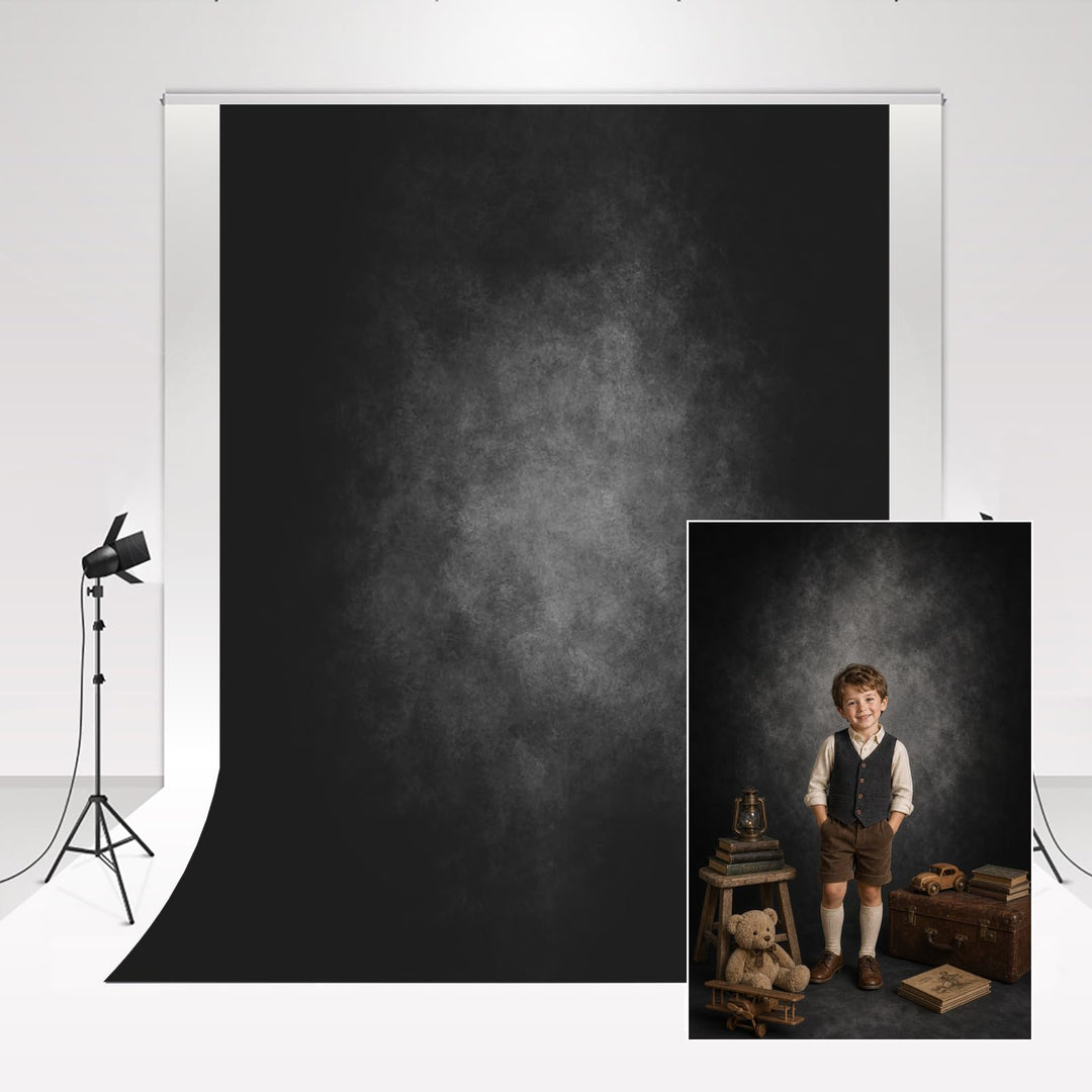 Kate Hintergrund Fotostudio Grau 1,5x2,2m Backdrop Schwarzer Hintergrund Retro Feste Schwarze Fotohi