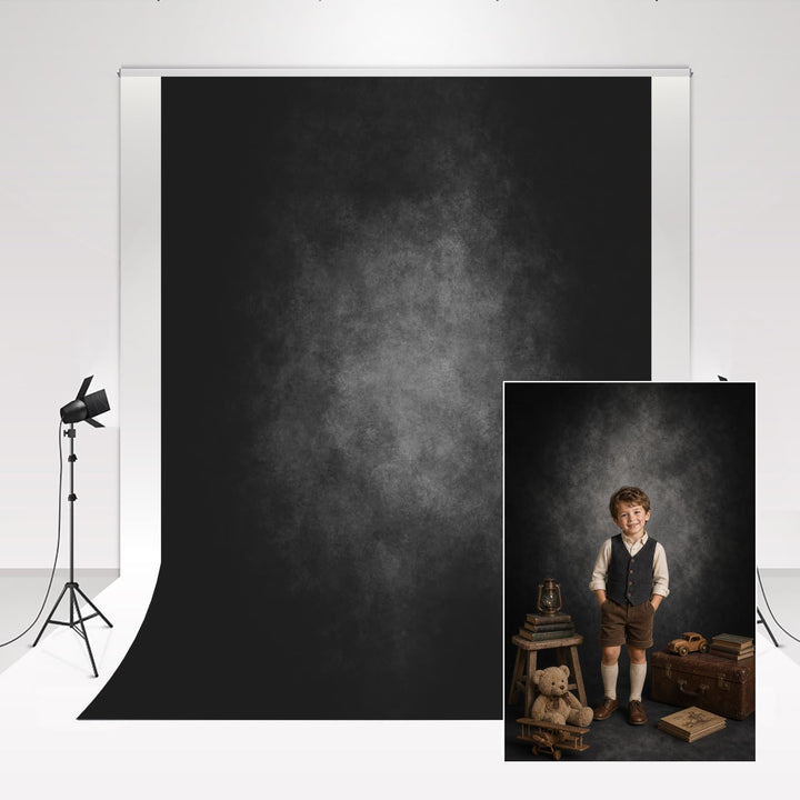Kate Hintergrund Fotostudio Grau 1,5x2,2m Backdrop Schwarzer Hintergrund Retro Feste Schwarze Fotohi