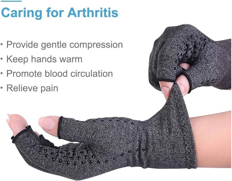 Donfri 2 Paare Arthritis Handschuhe Kompressionshandschuhe Fingerlose handschuhe fr Schmerzlinderung
