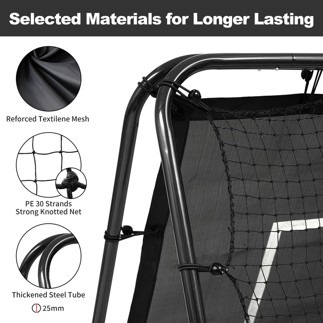 BAGAIL Doppelseitiges Rebounder-Netz, Fussballnetze, verstellbare Winkel, anpassbare Struktur, Rebou