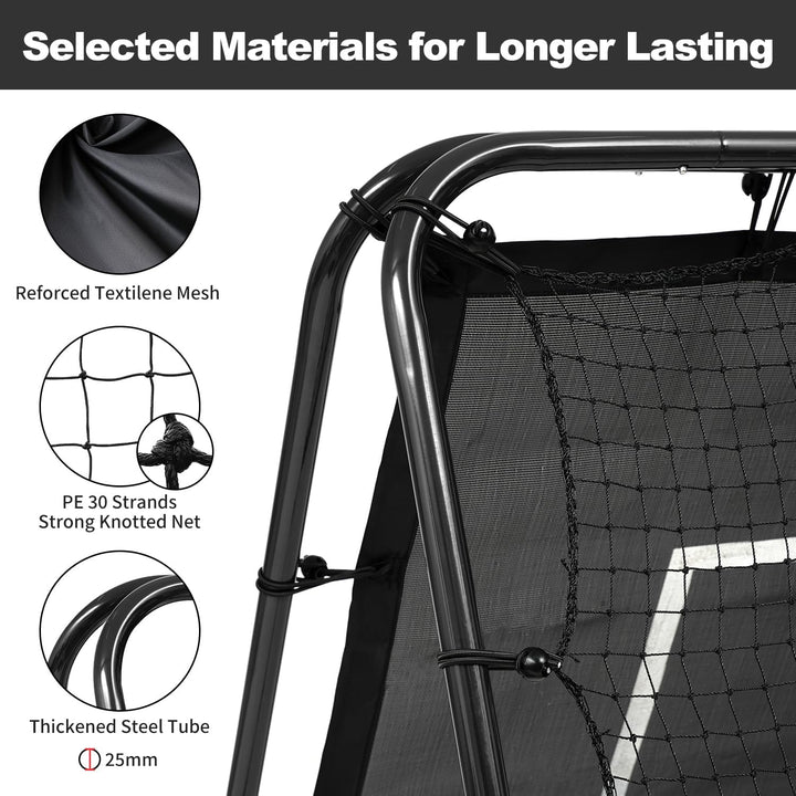 BAGAIL Doppelseitiges Rebounder-Netz, Fussballnetze, verstellbare Winkel, anpassbare Struktur, Rebou
