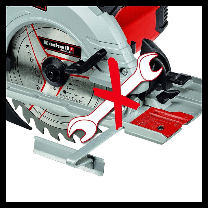 Einhell Handkreissäge TE-CS 190/1 (1.500 W, 5.500 min-1, werkzeuglose Einstellung, grosser Griffbüge