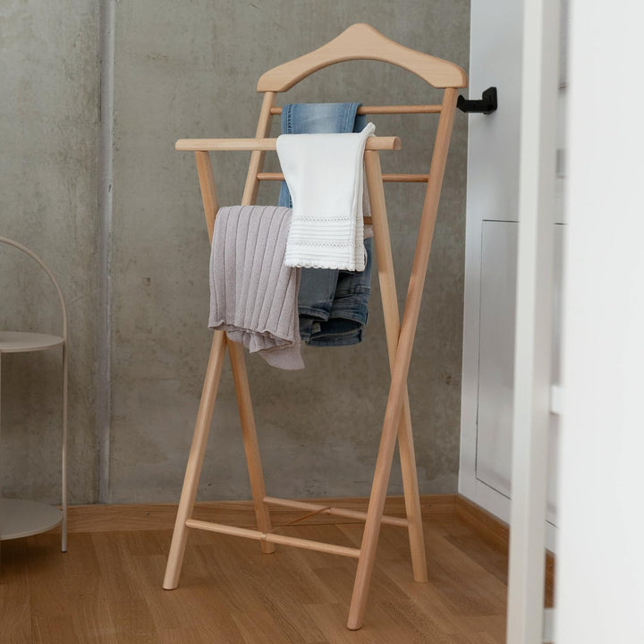 Stummer Diener aus Massiv Holz - klappbarer Herrendiener und Butler - fertig montierter Damendiener