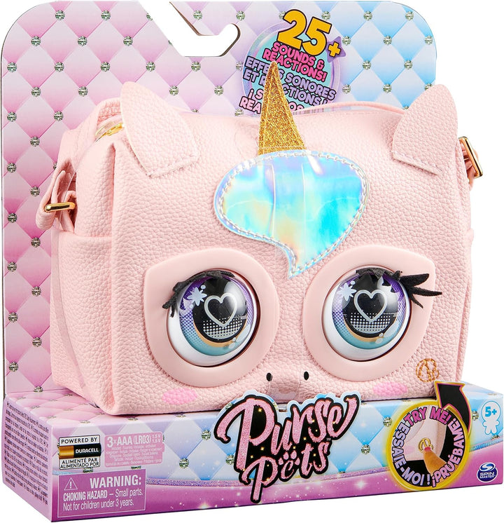Purse Pets Glamicorn Einhorn Tasche - wird mit interaktiven Funktionen, Augenblinzeln und Musik lebe