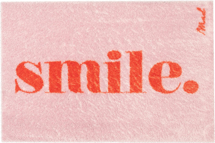 Mad about Mats Fussmatte Perla, Türvorleger, Indoor, Badematte, Pink Rot, Mit Spruch Smile., Trendy,