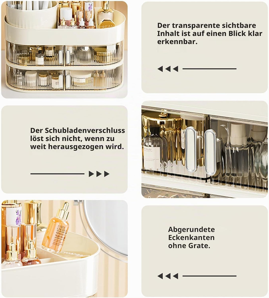Make Up Kosmetik Organizer 3 Stöckig Multifunktionale Kosmetikregal Skincare Aufbewahrung Grosser Ka