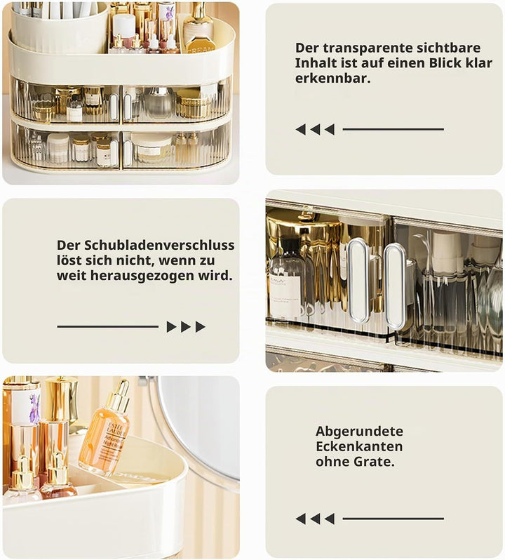 Make Up Kosmetik Organizer 3 Stöckig Multifunktionale Kosmetikregal Skincare Aufbewahrung Grosser Ka