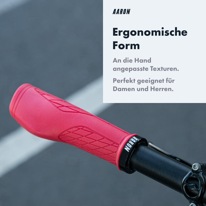 AARON Fit Fahrradgriffe mit dämpfender Auflagefläche - ergonomische Lenkergriffe aus rutschfestem Gu