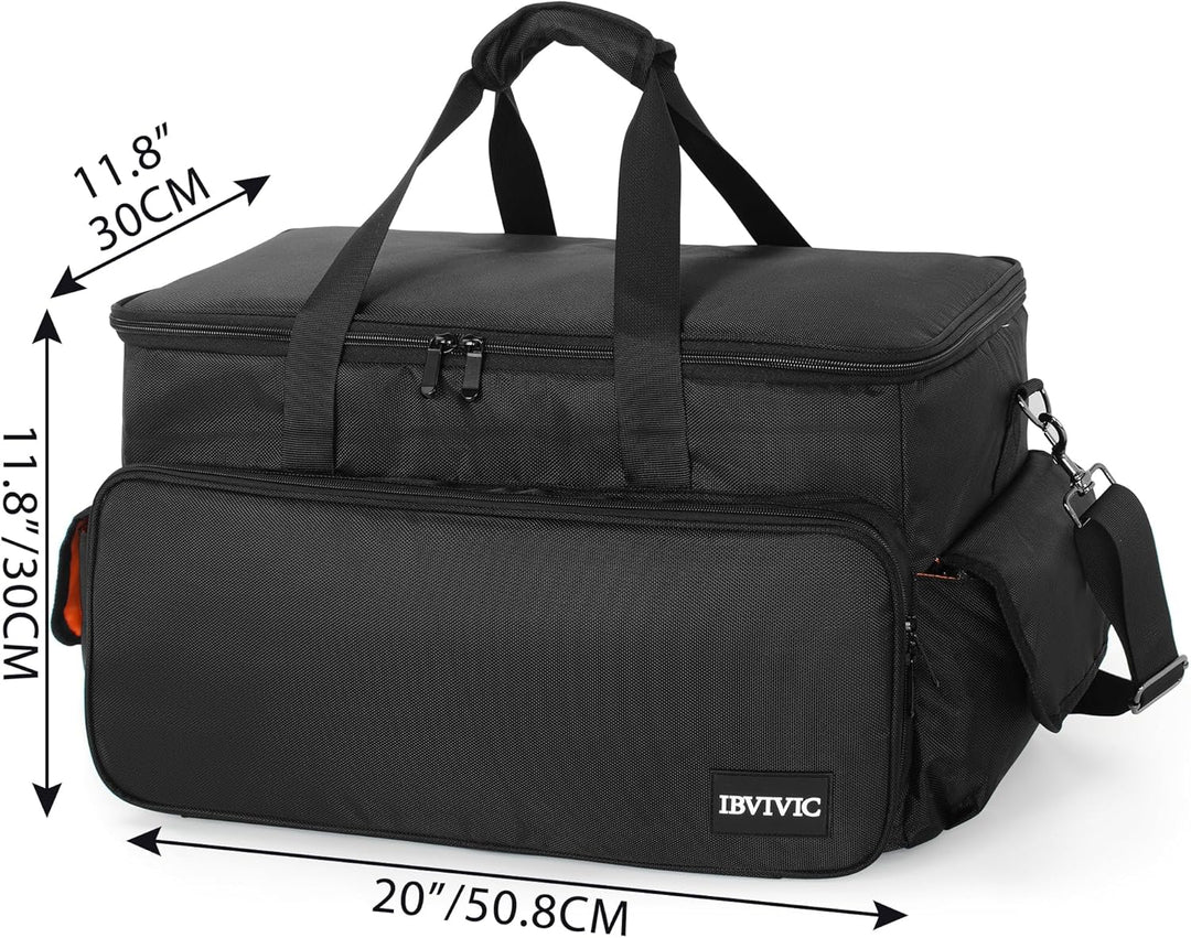 OUUTMEE DJ Tasche, Cable File Bag, Gig Bag, Abnehmbarer Gepolsterter Unterseite und Teilern, für pro