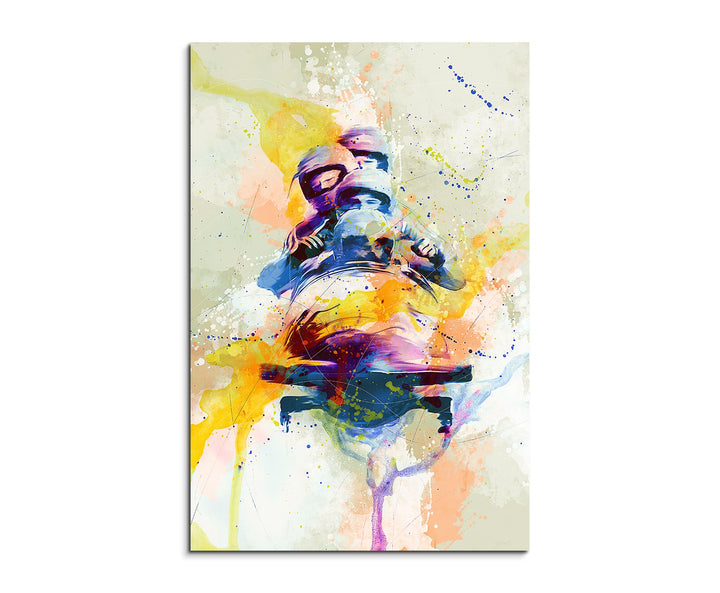 Bobsport 90x60cm Wandbild SPORTBILD Aquarell Art tolle Farben von Paul Sinus