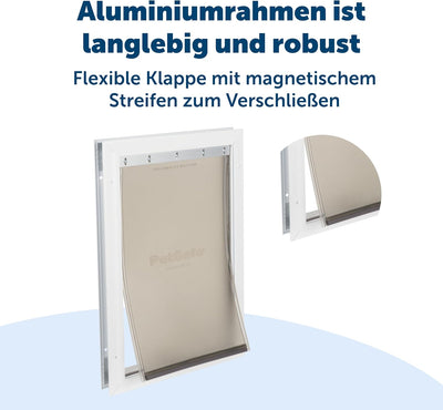 PetSafe Staywell Aluminium Hundeklappe, Langlebiger Aluminium-Rahmen, Magnetverschluss, Für Hunde bi