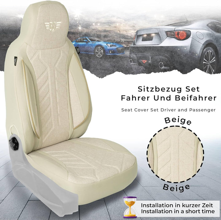 BREMER SITZBEZÜGE Mass Sitzbezüge Schonbezüge für Skoda Superb 2 Typ 3T PLKT205 PLKT205 - Beige Supe