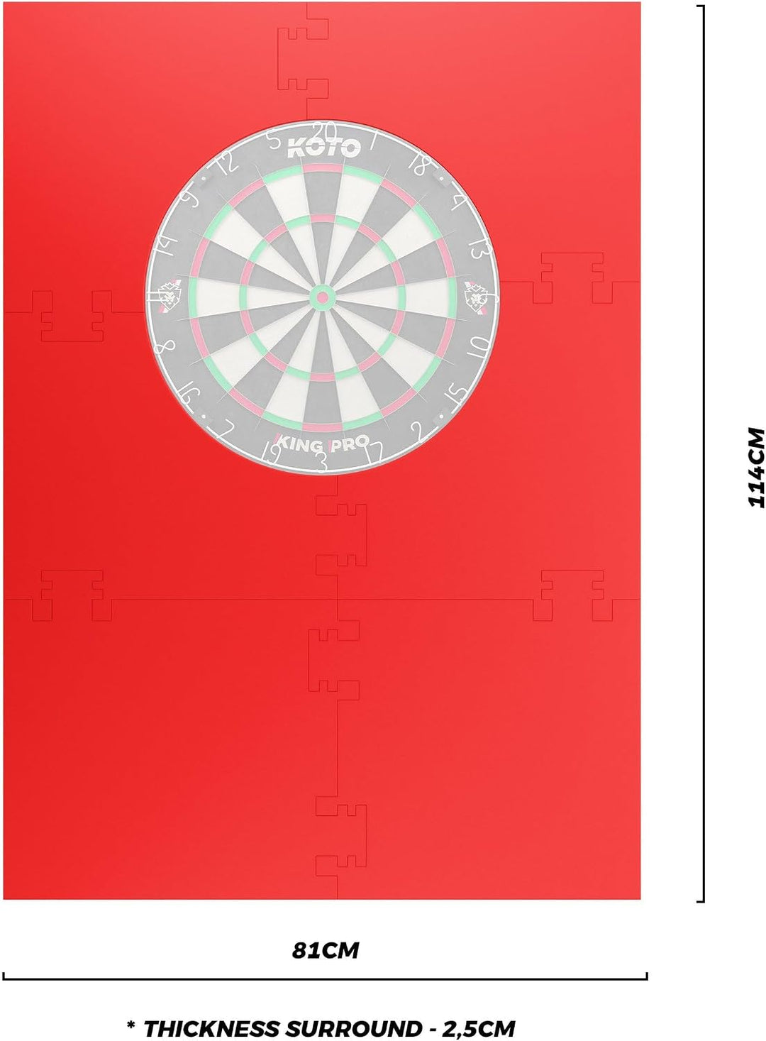KOTO - 4pcs. Dart Surround, langlebige Dart wandschutz, verhindert Schäden, Eva 6PCS Quadrat Rot, 6P